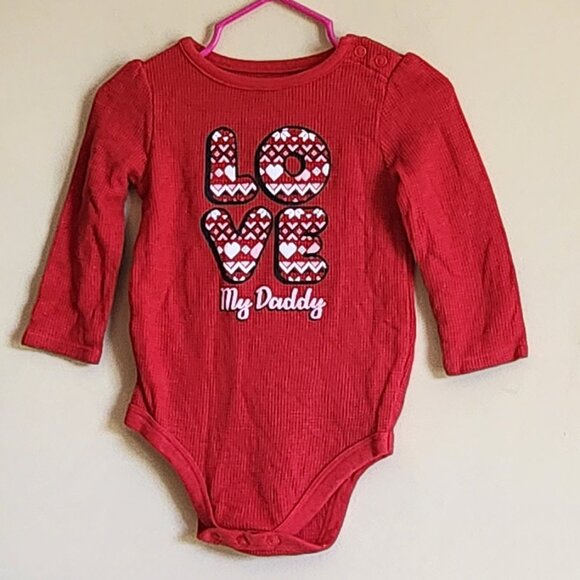 Garanimals Toddler Girl Onesie (Love my Daddy) Size 12M, Color red. - Picture 2 of 6